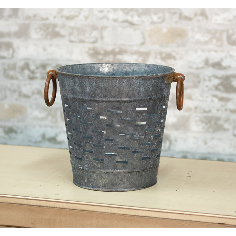 Gracie Oaks Galvanized Metal Bucket & Reviews Wayfair